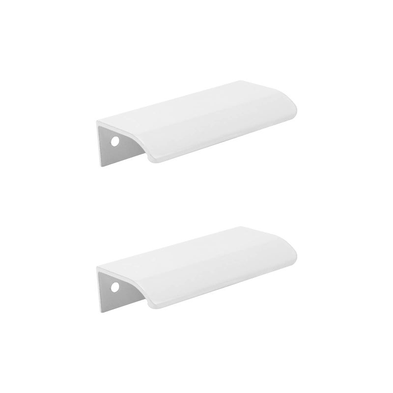 Tsnamay 2 قطعة 3.15 بوصة سحب سطح القوس الأبيض، حافة بيضاء تسحب مقابض أدراج الأثاث مقبض خزانة مخفي، فتحة Dia.2.52 بوصة/64 مم - Image 1